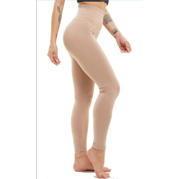 Luoyanxi Pants - NWT Luoyanxi Cream Beige Fleece Lined High Waisted Leggings Large